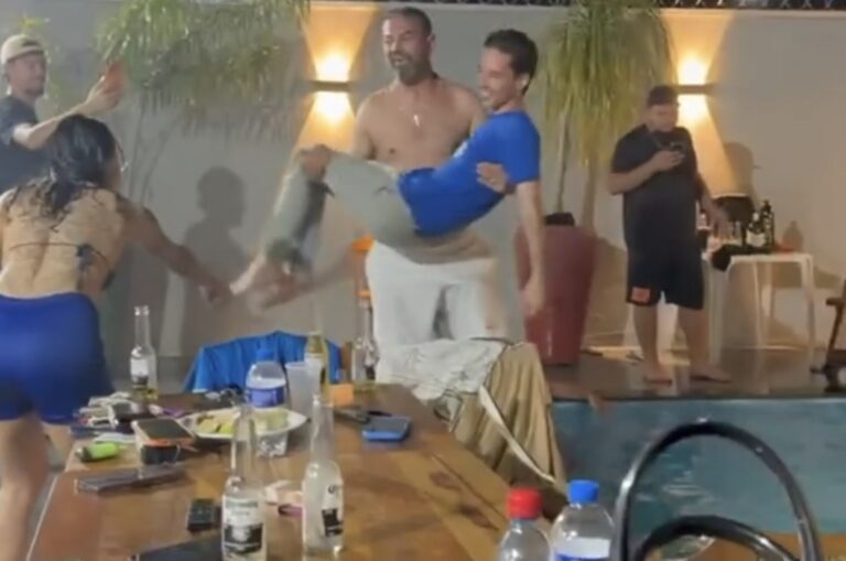 Bruno Scheid participa de festa da piscina após encontro com Nikonha